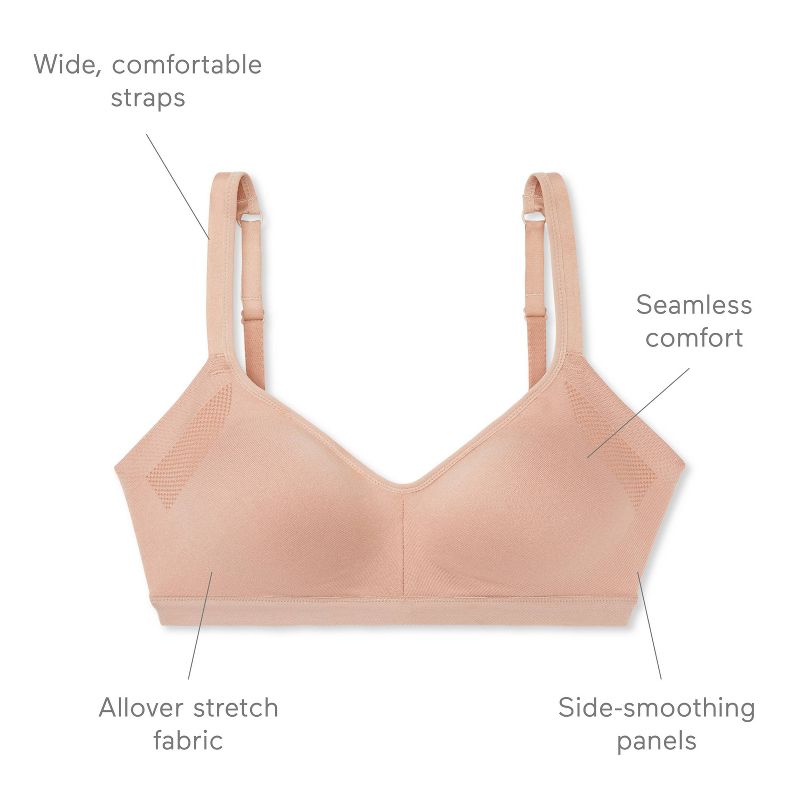Warners® Simply Perfect® Underarm Smoothing with Seamless Stretch Wireless Lightly Lined Comfort Bra RM3911T, 4 of 5