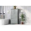 TOBILI Tall and Wide Storage Cabinet with Doors for Bathroom/Office, Three Drawers, Grey - 4 of 4
