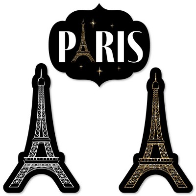 Big Dot of Happiness Stars Over Paris - DIY Shaped Parisian Themed Party Cut-Outs - 24 Count