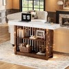 63" Long Bar Table-Counter Bar Height Pub Table with 2 Tier Storage Shelves, Modern Coffee Breakfast Bar Unit for Dining Room, Bistro, Living Room - 4 of 4
