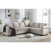 VYNXARIA Sleeper Sofa, 2 in 1 Pull Out Couch Bed,6 seater sofa bed,L Shaped Sleeper Sectional Sofa Couch,Riveted sofa,Beige - 3 of 4