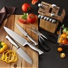 Itopfox Premium German Stainless Steel Knife Block Set with Built-in Sharpener - 15-Piece Kitchen Cutlery Set for Effortless Cutting - 4 of 4