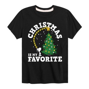 Boys' - Peanuts - Christmas Is My Favorite Short Sleeve Graphic T-Shirt - 1 of 4