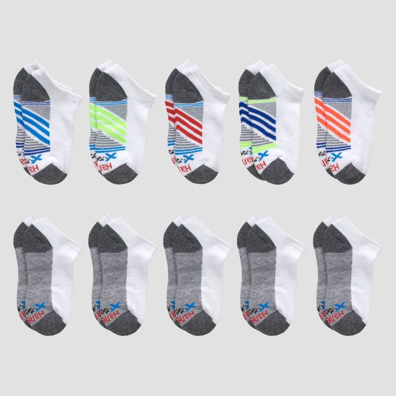 Hanes Boys' 10pk Premium No Show Socks, 1 of 5