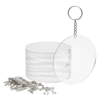 30Pcs Blank Acrylic Keychains Ornament 5/7.5/10/12.5/15cm Round Shape  Circles Acrylic Clear Discs