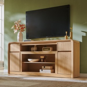 70" Modern TV Stand, Entertainment Center for TVs Up to 80", Wood Media Console with 2 Drawers & 2 Doors & 3 Open Shelves - 1 of 4