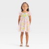 Toddler Girls' Disney Princess Floral Tulle Dress - Light Blue - 3 of 3