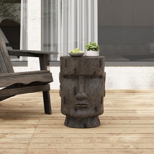 Christopher Knight Home Tirian Patio Lightweight Concrete Easter Island Moai Statue Side Table - 1 of 4