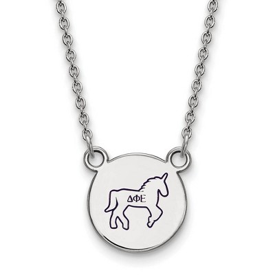 Black Bow Jewelry Sterling Silver Delta Phi Epsilon Greek Life Necklace 18 Inch