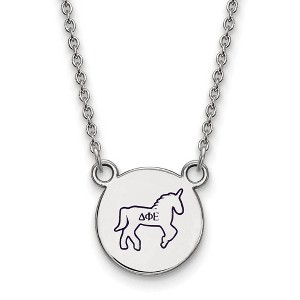 Black Bow Jewelry Sterling Silver Delta Phi Epsilon Greek Life Necklace 18 Inch - 1 of 4