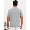 INSPIRE CHIC Men's Textured Knit V Neck Short Sleeve Casual Golf Polo Shirt - 3 of 4
