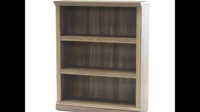 43.78&#34;Shelf Bookshelf Salt Oak - Sauder: Adjustable 3-Shelf Storage, Wood Composite, Light Brown, 2 of 9, play video