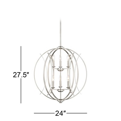 Brushed Nickel Spherical 6-Light Orb Chandelier