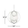 Possini Euro Design Spherical Brushed Nickel Large Chandelier 24" Wide Modern 6-Light Fixture for Dining Room House Foyer Kitchen Island Entryway Home - 4 of 4