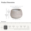 LuxenHome 11" Dia Round Concrete Planter Indoor Outdoor Large Plant Pot Handmade Rustic Distressed Ribbed Flower Pot for Home Garden Patio Off-White - 3 of 4