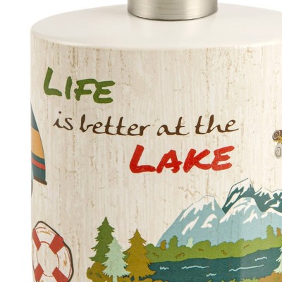 Lake Holiday Beige Ceramic Soap/Lotion Pump with Chrome Finish