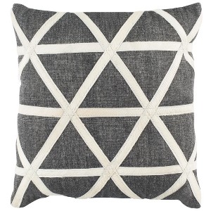 Viola Cowhide Pillow - Grey/White - 20"X20" - Safavieh - 1 of 2
