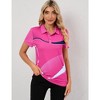 Womens Polo Shirts Short Sleeve Summer Printed Tops Lightweight Athletic Golf Tennis Shirts - 2 of 4