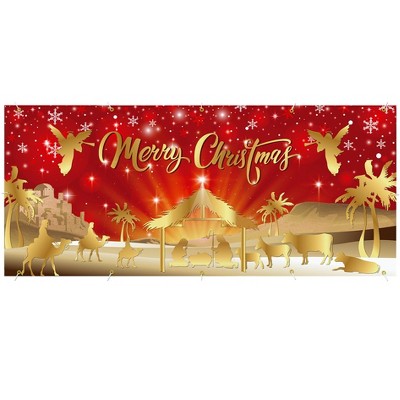COZONY Christmas Garage Door Cover - Large Outdoor Mural Banner, Heavy-Duty Holiday Decorations for Exterior Garage & Outdoor Doors