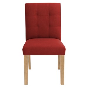 Tufted Dining Chair Red Linen - Skyline Furniture