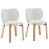 Vanity Chair With Plush Teddy Fabric, Cute Desk Chairs with Back, Rolling Upholstered Accent Chair for Living Room/Makeup Room/Bedroom - 2 of 4