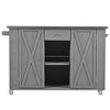 Whisen Outdoor Kitchen Island Fir Wood Kitchen Island with Stainless Steel Top - 2 of 4