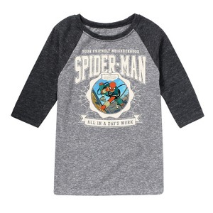 Boys' - Marvel - Friendly Spidey Collegiate Raglan Graphic T-Shirt - 1 of 4