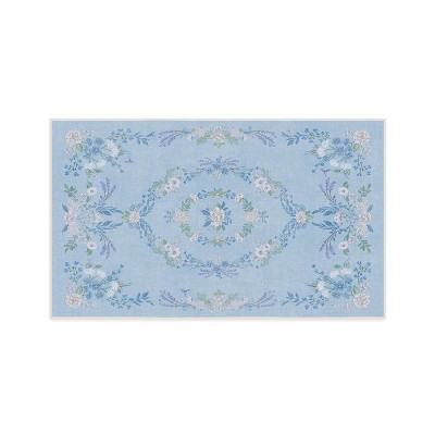 Ruggable Washable Bridgerton Aubrey Hall Garden Rug Blue