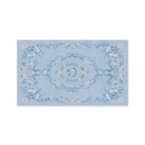 Ruggable Washable Bridgerton Aubrey Hall Garden Rug Blue - 1 of 2