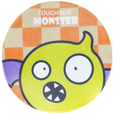 Touchdog Cartoon Flying Critter Monster Rounded Cat and Dog Mat, Yellow