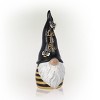 12" Polyresin "Let It Bee" Indoor/Outdoor Garden Gnome Statue Black/Yellow - Alpine Corporation: Weather-Resistant Decor - 4 of 4