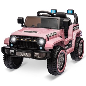 12V Kids Ride-on Truck with Parent Remote Control,All-Terrain Electric Car with Twin 35W Motors, 3 Speeds & Spring Suspension - 1 of 4