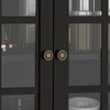 ModernLuxe Minimalist Display Cabinet with Double Glass Doors, Drawer & Adjustable Shelves, Modern Buffet Storage Sideboard - 4 of 4
