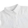 Girls Fringe Shirt Sleeveless Button Down Western Cowgirl Tassel Trim Casual Blouse Shirt Top 4-13Y - 3 of 4