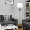 Tangkula Lamp Set 3-Piece Modern Antique Bronze Finish Lamps, Floor Lamp and Table Lamps Set with Soft Pleated White Fabric Shades - 4 of 4