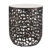 Uttermost Sabena Outdoor Side Table: Outdoor Style with White Veined Marble and Bronze Base - 3 of 4
