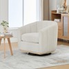 32.28'' Chenille 360° Swivel Barrel Accent Chair with Cushioned Seat, Metal Base and Pumpkin-Shaped Design - 4 of 4