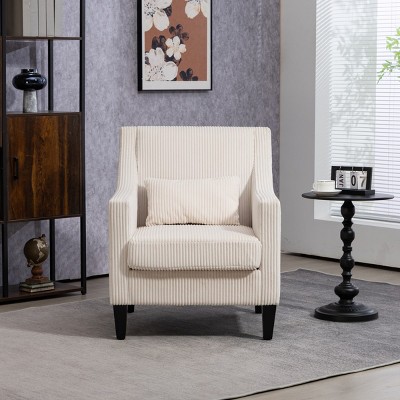 Modern Upholstered Accent Chair With Scooped Arms,Upholstered Armchair,Accent Chair Living Room,Single Sofa,Indoor Furniture-Maison Boucle
