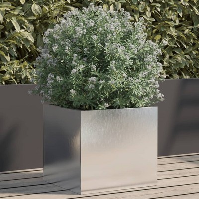 vidaXL Solid Fir Wood Planter with Trellis - Brown Rectangular Outdoor Flower Box for Garden, Patio, Terrace