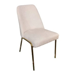 LeisureMod Lumen Dining Chair – Modern Upholstered Kitchen Chair with Gold Steel Legs, Ergonomic Accent Chair - 1 of 4