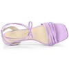 Allegra K Women's Kitten Heel Lace Up Suede Heeled Sandals - 4 of 4