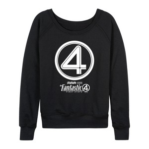 Women's - Marvel - Fantastic Four Circle Logo Lightweight French Terry Wide Neck Long Sleeve Shirt - 1 of 4