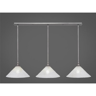 Toltec Lighting Any 3 - Light Chandelier in  Brushed Nickel with 12" Gold Ice Shade