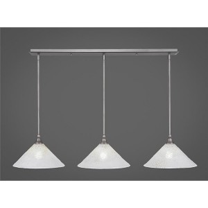 Toltec Lighting Any 3 - Light Chandelier in  Brushed Nickel with 12" Gold Ice Shade - 1 of 1