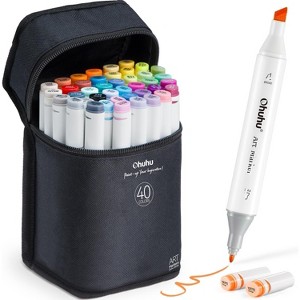 Ohuhu Alcohol Markers - Double Tipped Art Marker Set - Alcohol-based Refillable Ink - 40 Colors - Chisel & Fine Dual Tips - Oahu of Ohuhu Markers - 1 of 4