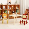 Ruvalino Seating Sets Kids Table and Chair Set Lion and Monkey Design for Living Room Playroom, Natural, 27.01"*26.03"*3.03" - 2 of 4