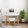 Costway Vanity Table Set w/ Flip Top Mirror Drawers 9 Dividers Makeup Writing Desk - 3 of 4