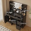 Makeup Vanity Desk With 10 Led Lights, 3 Lighting Colors, Brightness Adjustable, Vanity Set Dressing Table With 5 Drawers - image 4 of 4