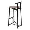 Resenkos Counter Bar Stools, Counter Stool,Bar Stool Set of 3 Counter Height Barstools with Back Armless Dining Chairs(Black & Walnut Brown) - 2 of 4