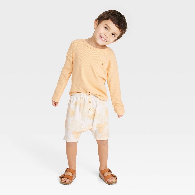 Grayson Collective Toddler Waffle Long Sleeve Top & Bottom Set - Peach Orange, 3 of 4